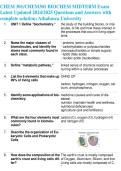 CHEM 301&sol;CHEM301 BIOCHEM MIDTERM Exam Latest Updated 2024&sol;2025 Questions and Answers with complete solution&semi; Athabasca University