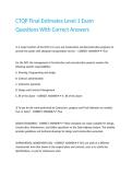 CTQP Final Estimates Level 1 Exam Questions With Correct Answers&period;