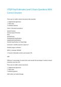 CTQP Final Estimates Level 2 Exam Questions With Correct Answers
