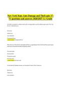 New York State Auto Damage and Theft Quiz 17-71 2026&ndash;2027 &vert; Questions and Answers &vert; A&plus; Grade Prep  Comprehensive study guide and quiz preparation material for New York State Auto Damage and Theft Quiz 17-71