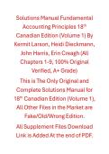 Solutions Manual Fundamental Accounting Principles &lpar;Volume 1&rpar; 18th Canadian Edition By Kermit Larson&comma; Heidi Dieckmann&comma; John Harris&comma; Erin Creagh