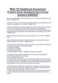 MHA 710 &lpar;Healthcare Economics&rpar;  Practice Exam Questions And Correct  Answers 2026&sol;2027