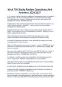 MHA 710 Study Review Questions And  Answers 2026&sol;2027