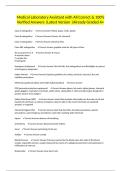 Medical Laboratory Assistant with All Correct & 100&percnt; Verified Answers &vert;Latest Version &vert;Already Graded A&plus;