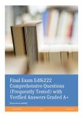 Final Exam Edf6222 Comprehensive Questions &lpar;Frequently Tested&rpar; with Verified Answers Graded A&plus;