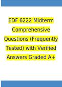 EDF 6222 Midterm Comprehensive Questions &lpar;Frequently Tested&rpar; with Verified Answers Graded A&plus;
