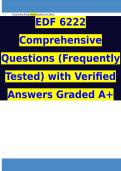 EDF 6222 Comprehensive Questions &lpar;Frequently Tested&rpar; with Verified Answers Graded A&plus;