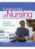 Test bank fundamentals of nursing 9th edition by taylor lynn bartlett ISBN ISBN-13  978-1496362179 covering th whole chapters grded a&plus;