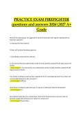 Practice Exam Firefighter 2026&ndash;2027 &vert; Questions and Answers &vert; A&plus; Grade Prep  Comprehensive practice exam material for aspiring firefighters&comma; featuring structured questions and detailed answers for the 2026&sol;2027 academic year&period;