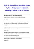 BIOD 152 Module 7 Exam Study Guide Urinary System &ndash; Portage Learning Anatomy & Physiology II with Lab &lpar;2026&sol;2027 Edition&rpar;