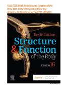 Test Bank For Structure & Function of the Body 16th Edition by Kevin T&period; Patton&semi; Gary A&period; Thibodeau &vert;&vert; ISBN&colon;9780323597791 &vert;&vert;  Chapter 1-22 &vert; All Chapters &comma; Complete Guide A&plus;