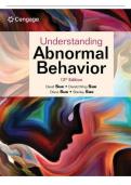 test bank for understanding abnormal behavior 10th edition sue sue sue pdf 1  questions with qualified answers 2025&sol;2026 Graded A&plus;