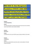 WGU D426 V2- Data Management&colon;  Foundations &lpar;VERSION 2&rpar; 2023&ndash;2025 UPDATED &vert; OA Study Guide &vert; Most Tested Concepts &plus; Actual Questions &vert; PASS FIRST  ATTEMPT &vert; LATEST &vert; FULL TEST BANK