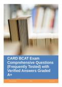 CARD BCAT Exam Comprehensive Questions &lpar;Frequently Tested&rpar; with Verified Answers Graded A&plus;