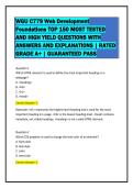 WGU C779 Web Development  Foundations TOP 150 MOST TESTED  AND HIGH YIELD QUESTIONS WITH  ANSWERS AND EXPLANATIONS &vert; RATED  GRADE A&plus; &vert; GUARANTEED PASS