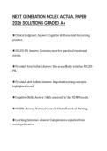 NEXT GENERATION NCLEX ACTUAL PAPER 2026 SOLUTIONS GRADED A&plus;
