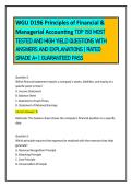 WGU D196 Principles of Financial &  Managerial Accounting TOP 150 MOST  TESTED AND HIGH YIELD QUESTIONS WITH  ANSWERS AND EXPLANATIONS &vert; RATED  GRADE A&plus; &vert; GUARANTEED PASS