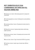 NEXT GENERATION NCLEX EXAM COMPREHENSIVE TEST PAPER 2026 FULL SOLUTION VERIFIED PASS