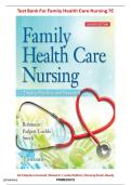 Test Bank with Verified Answers &ndash; Family Health Care Nursing &lpar;7th Edition&rpar; Robinson &vert; All Chapters Covered &vert; Rated A&plus; &vert; Latest Edition
