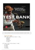 Anatomy and Physiology The Unity of Form and Function Saladin Test Bank 10th Edition Verified Answers Latest