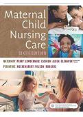 Test Bank Maternal Child Nursing Care&comma; 6th Edition&comma; Shannon Perry&comma; Marilyn Hockenberry&comma; Deitra Lowdermilk&comma; David Wilson&comma; Kathryn Alden&comma; Mary Catherine Cashion Latest Updated Examination Study Guide 2023&sol;2024 ISBN-13  978-0323549387
