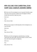NFPA 1033 AND YOUR CAREER FINAL EXAM SCRIPT 2026 COMPLETE ANSWERS VERIFIED