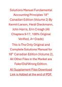 Solutions Manual Fundamental Accounting Principles &lpar;Volume 2&rpar; 18th Canadian Edition By Kermit Larson&comma; Heidi Dieckmann&comma; John Harris&comma; Erin Creagh