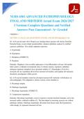NURS 6501 ADVANCED PATHOPHYSIOLOGY FINAL AND MIDTERM Actual Exam 2026&sol;2027 3 Versions Complete Questions and Verified Answers Pass Guaranteed - A&plus; Graded