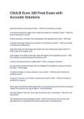 CSULB Econ 100 Final Exam with Accurate Solutions