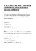 NGN ATI MENTAL HEALTH PROCTORED EXAM COMPREHENSIVE TEST PAPER 2026 FULL SOLUTION VERIFIED PASS