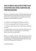 NGN ATI MENTAL HEALTH PROCTORED EXAM EXAM PAPER 2026 TESTED QUESTIONS AND PRACTICE SOLUTION