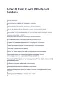 Econ 100 Exam -1 with 100&percnt; Correct Solutions