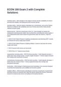 ECON 100 Exam 2 with Complete Solutions
