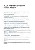 ECON 100 Exam Questions with Verified Solutions