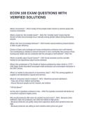 ECON 100 EXAM QUESTIONS WITH VERIFIED SOLUTIONS