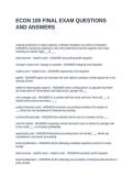 ECON 100 FINAL EXAM QUESTIONS AND ANSWERS