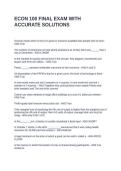 ECON 100 FINAL EXAM WITH ACCURATE SOLUTIONS