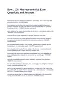 Econ 100 Macroeconomics Exam Questions and Answers