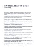 ECON100 Final Exam with Complete Solutions