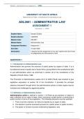 ADL2601 &ndash; ADMINISTRATIVE LAW ASSIGNMENT 1 LATEST UPDATED 2026