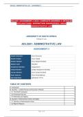 ADL2601 ASSIGNMENT 2 2026 &vert; COMPLETE ANSWERS & DETAILED EXPLANATIONS &vert; DISTINCTION GUARANTEED &vert; UNISA ADMINISTRATIVE LAW