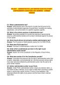 ADL2601 &ndash; ADMINISTRATIVE LAW VERIFIED EXAM SOLUTIONS - COMPREHENSIVE QUESTIONS AND ANSWERS - CURRENT VERSION