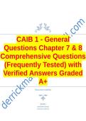 CAIB 1 - General Questions Chapter 7 & 8 Comprehensive Questions &lpar;Frequently Tested&rpar; with Verified Answers Graded A&plus;