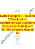 CAIB 1 Chapter 1 - Section 2 Checkpoints Comprehensive Questions &lpar;Frequently Tested&rpar; with Verified Answers Graded A&plus;