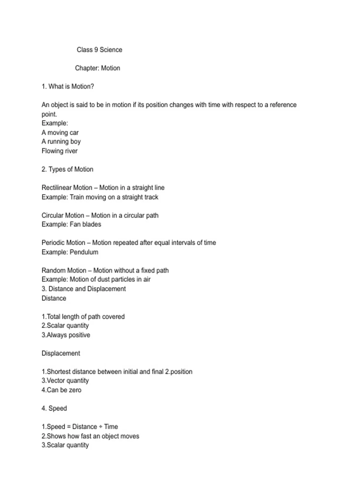 Science Class 9 Chapter 8 Notes Class 9 ch 8 Science notes - Science, English, Mathemati, Advanced ...
