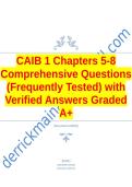 CAIB 1 Chapters 5-8 Comprehensive Questions &lpar;Frequently Tested&rpar; with Verified Answers Graded A&plus;