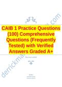 CAIB 1 Practice Questions &lpar;100&rpar; Comprehensive Questions &lpar;Frequently Tested&rpar; with Verified Answers Graded A&plus;
