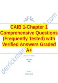 CAIB 1-Chapter 1 Comprehensive Questions &lpar;Frequently Tested&rpar; with Verified Answers Graded A&plus;