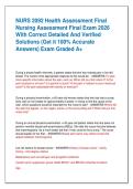 NURS 2092 Health Assessment Final  Nursing Assessment Final Exam 2026  With Correct Detailed And Verified  Solutions &lpar;Get it 100&percnt; Accurate  Answers&rpar; Exam Graded A&plus; 