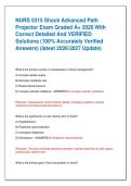 NURS 5315 Shock Advanced Path  Projector Exam Graded A&plus; 2026 With  Correct Detailed And VERIFIED  Solutions &lpar;100&percnt; Accurately Verified  Answers&rpar; &lpar;latest 20262027 Update&rpar; 